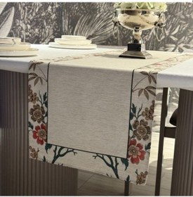 Resim Keten Asil Desen Runner 40x140 Cm Çok Renkli 