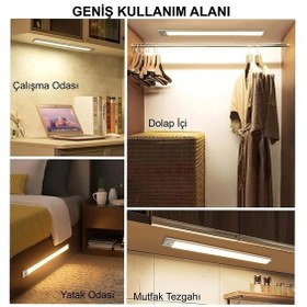 Resim Yenilzd Gece Lambası Ledli 3 Renk Kısılabilir Usb Şarjlı Sensörlü Alüminyum 