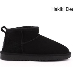 Resim Gönderi R Siyah Nubuk Mini Hakiki Deri Kürklü Bot Sıyah Nubuk 