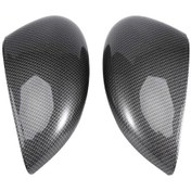 Resim Fiesta Mk7 2008-2011 İçin Karbon Fiber Yan Ayna Kapağı Kaplaması - Dikiz Aynası Kapakları 