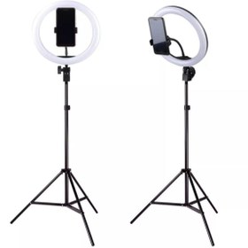 Resim whitetech Youtuber Ring Light Led Işıklı Telefon Tutucu Makyaj Işığı 10 Inç Işık +2.1 Tripod 