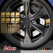 Resim COCBONI tarafından 24 adet yansıtıcı Vinil Jant Dekalleri, SUV & Spor Araçları için Yarış Şeridi Emblemsi, Jant & Aksesuarlar için Stil Stickerları 