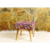 Resim No Muffin For You Retro Puf - Dokuma Kumaşlı (Baskı Değildir) - Masif - 40CM x 40CM - Mor 