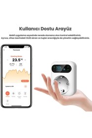 Resim AyrStore WiFi Priz Tipi Harici Su Geçirmez Sensörlü Termostat (Tuya,Smart Life Uyumlu) 