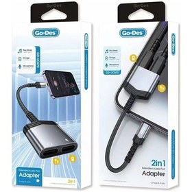 Resim Go Des GD-UC070 2in1 Lightning Şarj Ve Ses Adaptörü Dönüştürücü 