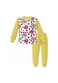 Resim Kız Çocuk Pamuklu Desenli Pijama Takımı 6068-12 Sarı01 Sarı01 