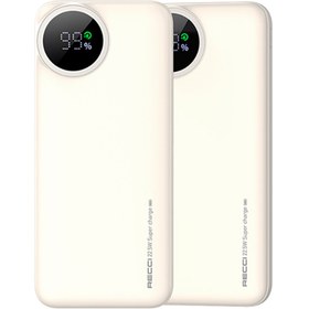Resim Recci RPB-P48 PD 20W Dijital LED Göstergeli Hızlı Şarj Özellikli Taşınabilir Powerbank 22.5W 10000mAh Krem 