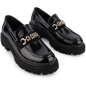 Resim Emel Ayakkabı Hakiki Deri Tokalı Oxford Rugan Ayakkabı 