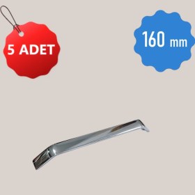 Resim Eymen Serenay 5 Adet 160 mm Alüminyum Metal Siyah Geniş Dolap Çekmece Kulpları 