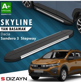 Resim S-dizayn Dacia Sandero 3 Stepway Skyline Krom Yan Basamak 183 Cm 2020 Üzeri A+ Kalite 
