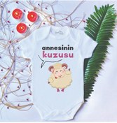 Resim LoveStore Unisex Bebek Baskılı Annesinin Kuzusu Çıtçıtlı Body Zıbın 
