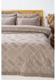 Resim Rivaistanbul Freya Vizon Güpürlü %100 Pamuklu Çift Kişilik Nevresimli Pike Seti - 7 Parça Çeyiz Seti 