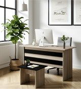 Resim Robin Home Verona Ab Ofis Büro Masa Takımı Meşe-Siyah 