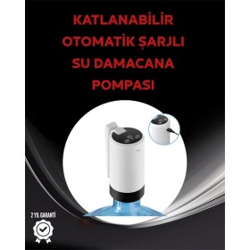 Resim Damacana Üstü Akıllı Su Pompası | 3 Damacana Kullanım | 4W Güç | Micro USB Şarjlı | Katlanabilir & Taşınabilir 