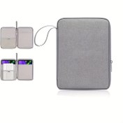 Resim Polyester Tablet Saklama Çantası, 26.67-33.02 cm Tabletler, 27.94-32.77 cm Dizüstü Bilgisayarlar için Koruyucu Kılıf, Cepli Dayanıklı Taşıma Çantası, Dizüstü Bilgisayar Pedi, Ofis Malzemeleri, Gri 