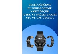 Resim Krm Akıllı Saat ve Kulaklık Seti Dokunmatik Ekran 5.0 Bluetooth Bağlantılı Sesli Görüşme Kr 
