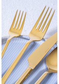 Resim Acar Lara 72 Parça Gold Çatal Kaşık Bıçak Takımı Gold 