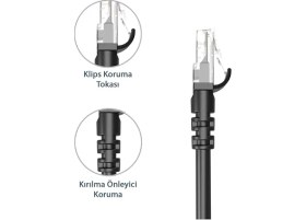 Resim 20 Metre Cat6 Network-Ağ-Ethernet Kablosu Siyah 