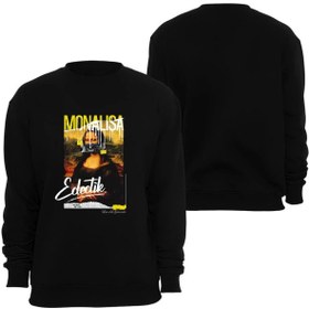 Resim Leonardo Da Vinci - Mona Lisa Baskılı Unisex Bisiklet Yaka Sweatshirt SİYAH XS 