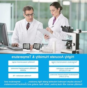 Resim markentegra Dijital Termometre Higrometre, Büyük LCD Ekran, İç Mekan Kullanımı 