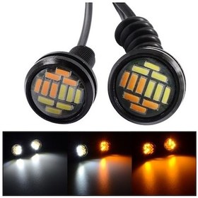 Resim Çift Renk Ayna Altı Led Kartal Göz Led Gündüz Ledi Turuncu Beyaz 