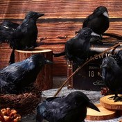 Resim 1/5 Adet Gerçekçi Karga Halloween Dekorasyonu - Parti, İç ve Dış Mekan Kullanımı için Küçük Siyah Karga Figürü Modeli - Ultra Gerçekçi El Yapımı Karga Seti ile Ürkütücü Bir Atmosfer Yaratın 