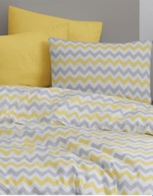 Resim Üntaş Sarı Zigzak Tek Kişilik Nevresim Seti 