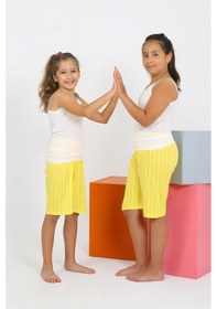 Resim Akbeniz Kız Çocuk İp Askılı Şortlu Penye Beyaz Pijama Takım 20430 
