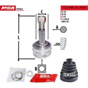Resim MGA 70362 Aks Kafası Dış Absli 29D Astra F 92-98 Vectra A 88-95 Kadett 1.4 1.6 22×22×52 
