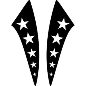 Resim Cg Siyah Yıldızlı Çamurluk Yan Sticker 