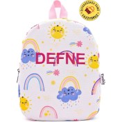 Resim Organik Pamuk [ Istediğiniz Ismi Yazıyoruz ] Neşeli Gökyüzü 0-8 Yaş Çocuk Sırt Çantası, Anaokulu-Kr 