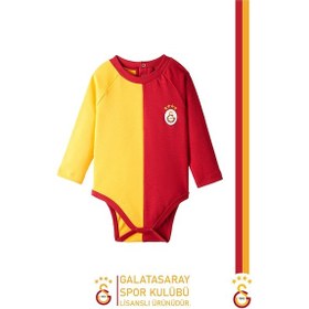 Resim Galatasaray Lisanslı Parçalı Uzun Kol Bebek Body Zıbın 036 Kırmızı 