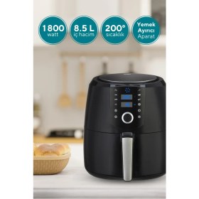 Resim Kumtel Digital Fastfryer XXL 8.5 L Yağsız Fritöz - Tek Hazneli, Zamanlayıcı, Dokunmatik Kontrol, Enerji Tasarrufu Sağlayan ve Kolay Temizlenen 