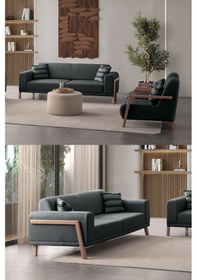 Resim Latte Koltuk Takımı 3+3+1+1 Antrasit 