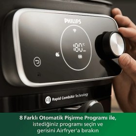 Resim Philips XXXL 8.3 Lt Wi-Fi Özellikli - 22'si 1 Arada Pişirme Işlevleri - Gıda Termometresi - Rapid Combiair ve Quickclean Teknolojisi - Otomatik Pişirme Programlı Airfryer + Lambader Hediyeli 