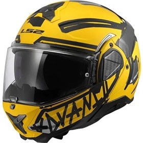 Resim Ls2 Advant 2 Triple Çene Açılır Kask Siyah - Gri - Sarı 
