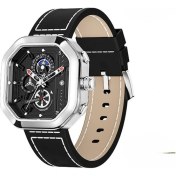 Resim Caven Denton Gümüş Siyah Lıge Üst Marka Lüks Erkek Saatler Kare Spor Moda Kuvars Izle Erkekler Için Su Geçirmez Kronograf Kol Saati Reloj Hombre + Kutu (Yurt Dışından) 