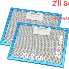 Resim ARC-PART Esty 2240 B6 Siyah Davlumbaz Alüminyum Filtre 26,2X25,3 cm - (2 Adet) + Karbon Filtre - 2'li Set 