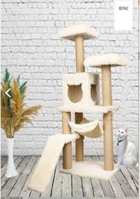 Resim Nursoft Kedi Tırmalama Platformlu 135 CM 