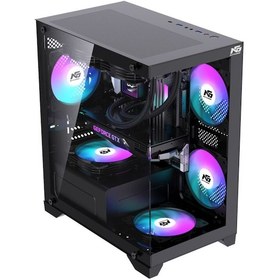 Resim Next Gaming Orion Elite 4x Tuştan Değişen RGB Fanlı M-Atx Boş Bilgisayar Kasası Siyah 