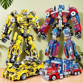 Resim 1100+ Dönüştürülebilir Robot Modelleri, Yaratıcı 2'si 1 Arada Araba Yapım Blokları Seti, ABS Plastik Yapım Oyuncakları, Yetişkin Ev Dekorasyonu Hediyesi 