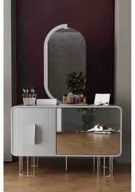 Resim Modalife Veyron Aynalı Çift Çekmeceli Şifonyer Gri 