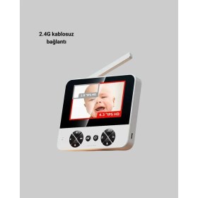 Resim 720P Bebek Kamerası Uzaktan Kontrollü Gece Görüşlü Monitör Midastech 