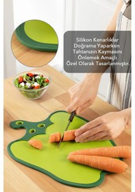 Resim Dolma Biber Figürlü Kaydırmaz Kesme Tahtası Doğrama Panosu Renkli 