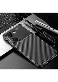 Resim Xiaomi Poco X8 Pro Kılıf Darbe Emici Karbon Fiber Darbeye Dayanıklı Silikon Negro Kapak Siyah 