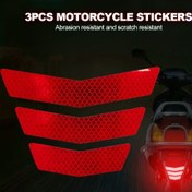Resim 3 adet Yansıtıcı Motosiklet Çıkartması Yansıtıcı Uyarı Merdiveni Ok Kuyruk Kanadı Yarış Tampon Çıkartması Bant Kamyon Bisiklet Çıkartması 