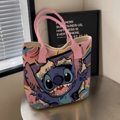 Resim Disney Yeni Günlük Çanta, Yıldız Dikişli Büyük Kapasiteli Tote Çanta, Karikatür Anime Omuz ve Crossbody Çanta 