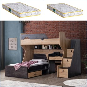 Resim Setay Ranza, Doğa Ranza Karyola Çalışma Masası + 2 Adet Comfort Yatak 