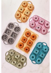 Resim Emsan Griss Six In One Döküm Kek Kalıbı Gri 6'Lı 