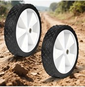 Resim Dashanshop Her Zemin İçin 7.48 İnç 2 Rulmanlı Katı El Arabası Tekerlekleri 